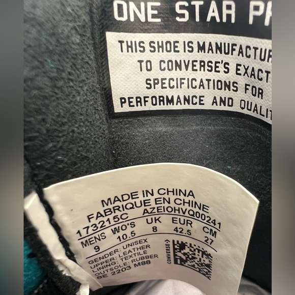 Men's Size 9 - Converse One Star Pro Low x Sean Pablo Paradise - Rapid Teal 2022 - Picture 10 of 10